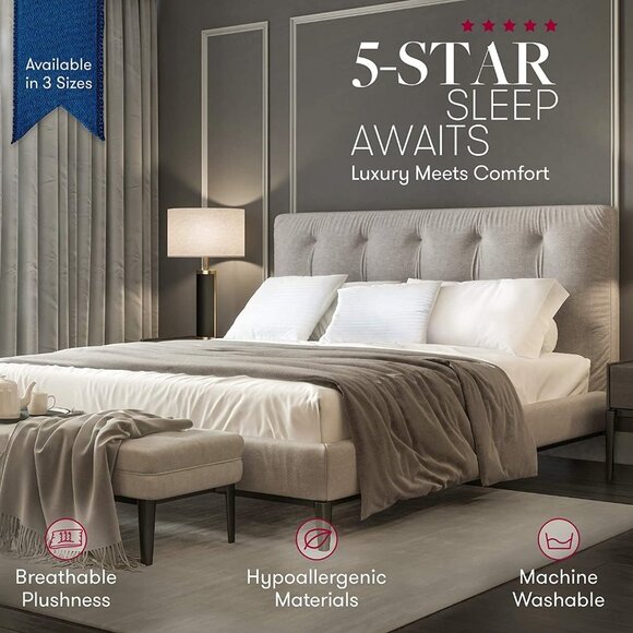 Bed Pillows for Sleeping - Queen Size, Set of 2 - Picture 3 of 5